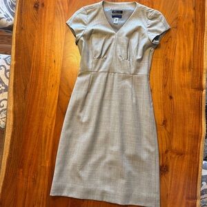 J. Crew Classic V-neck Gray Wool Dress 2P